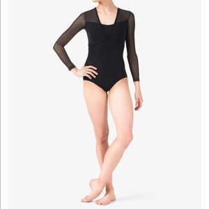 Black long sleeve dance leotard